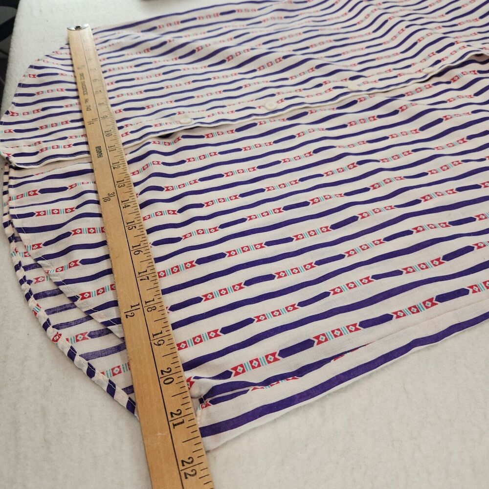 Vintage Oak Hill Striped Button-Up Shirt 80's USA Long Sleeve Women's Medium - Picture 9 of 9